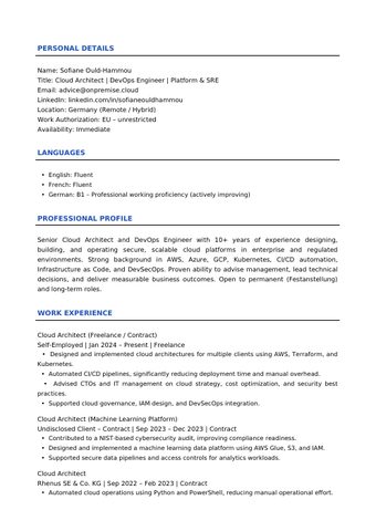 Preview of Curriculum Vitae — English (Compact)